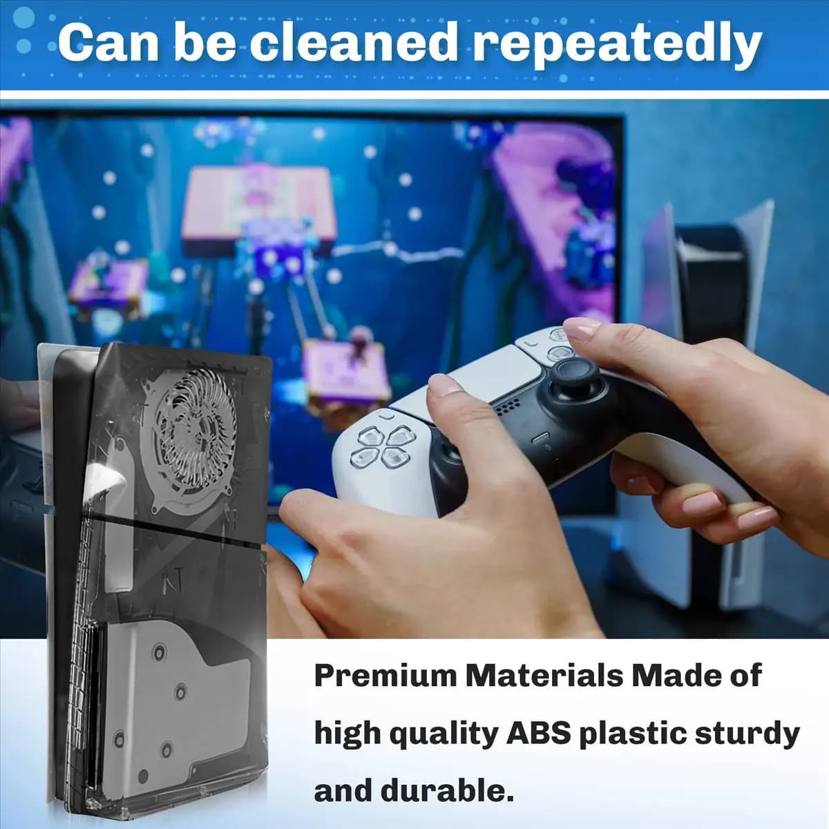 (DT37) Console Case for SONY PlayStation PS5 Slim Optical Drive Console Case Replacement Hard Case Shell Accessories,C