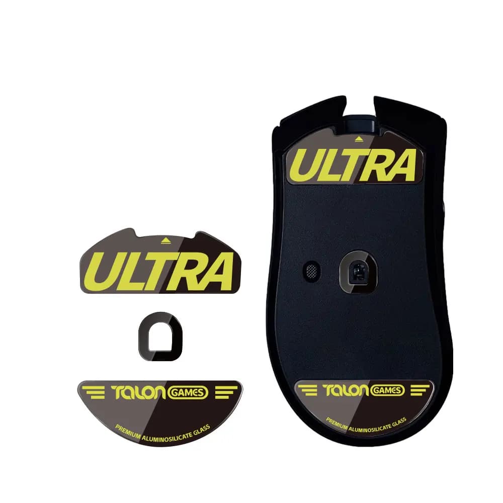 TALONGAMES Piedini per mouse in vetro Sensore per mouse da skate Cuscinetti scorrevoli per pattini Bordo curvo arrotondato per mouse Razer DeathAdder V4 Pro