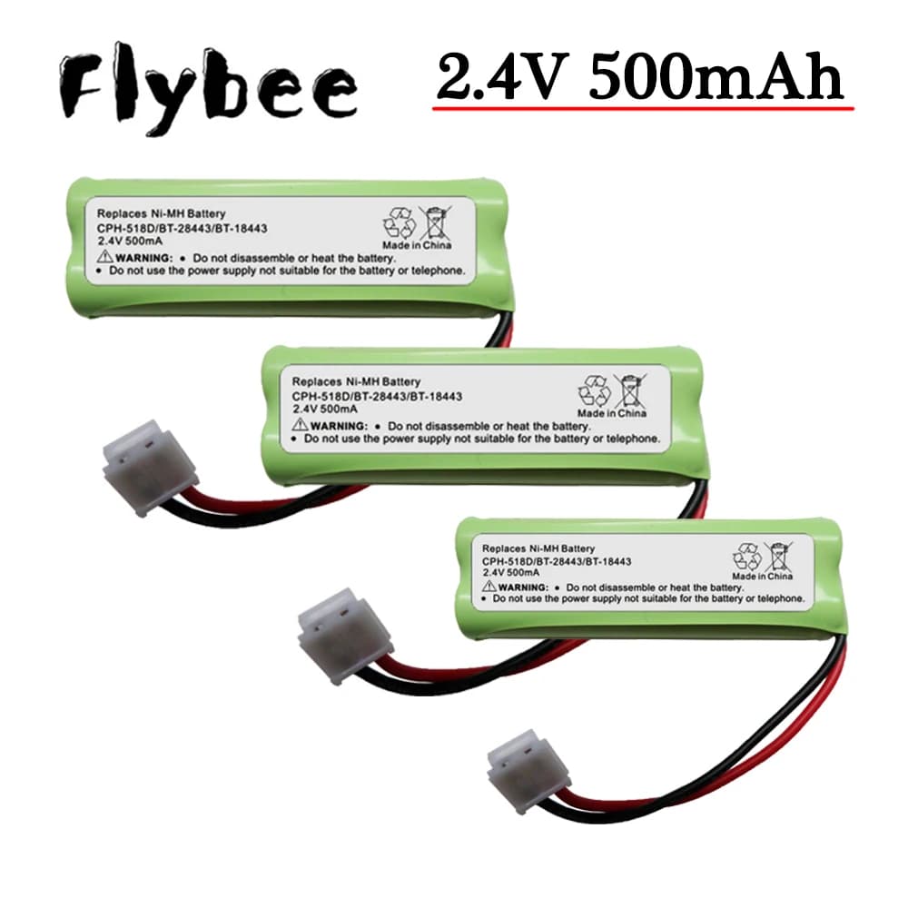 Batteria per telefono cordless domestico 2.4V 500mAh per Vtech BT18443 BT28443 89-1337-00-00 CPH-518D Batteria ricaricabile per walkie-talkie 2.4V