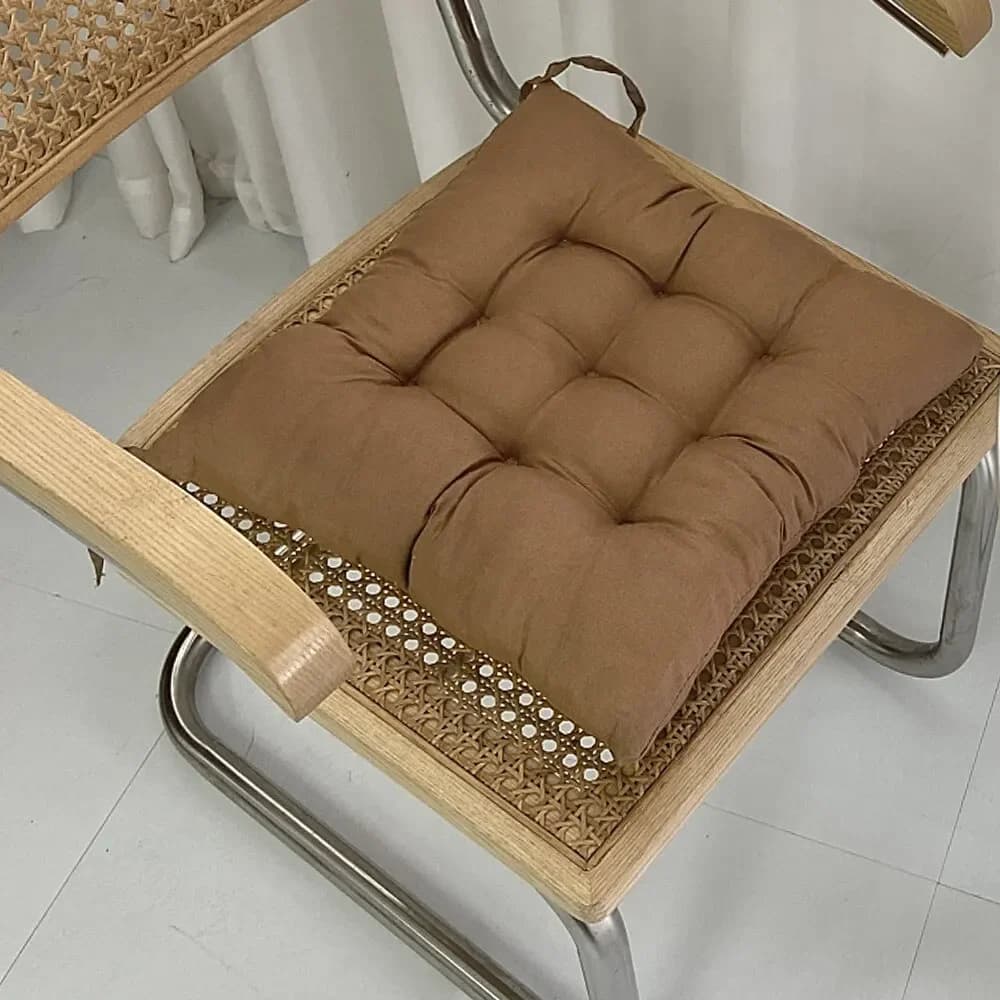Cuscino in Lino e Cotone Perlato, Cuscino Quadrato per Sgabello, Cuscino Schienale, Tappetino Protettivo per Sedia da Ufficio e Computer, Imbottitura per Seduta, Tappetino per Sedie
