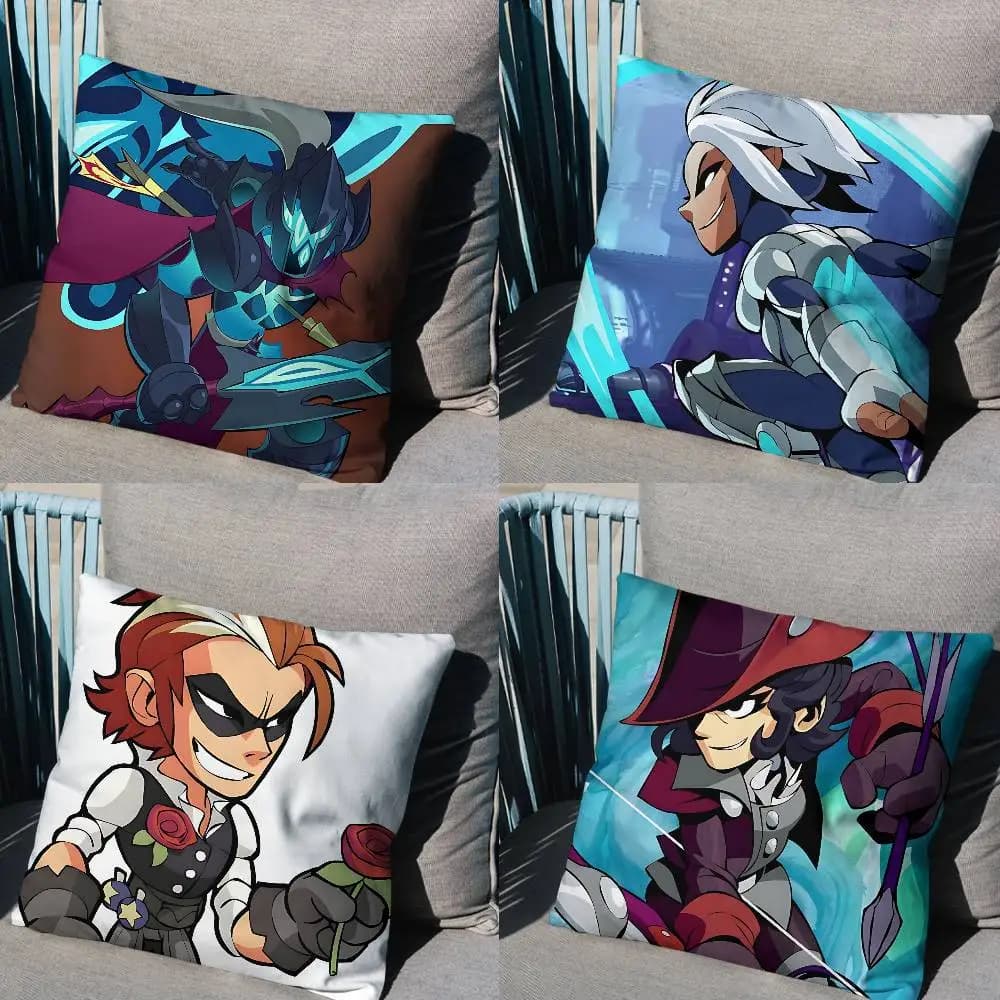 Fodera per cuscino B-Brawlhalla Rupture, quadrata, con stampa fronte-retro, in peluche corto, per divano, letto e comodino