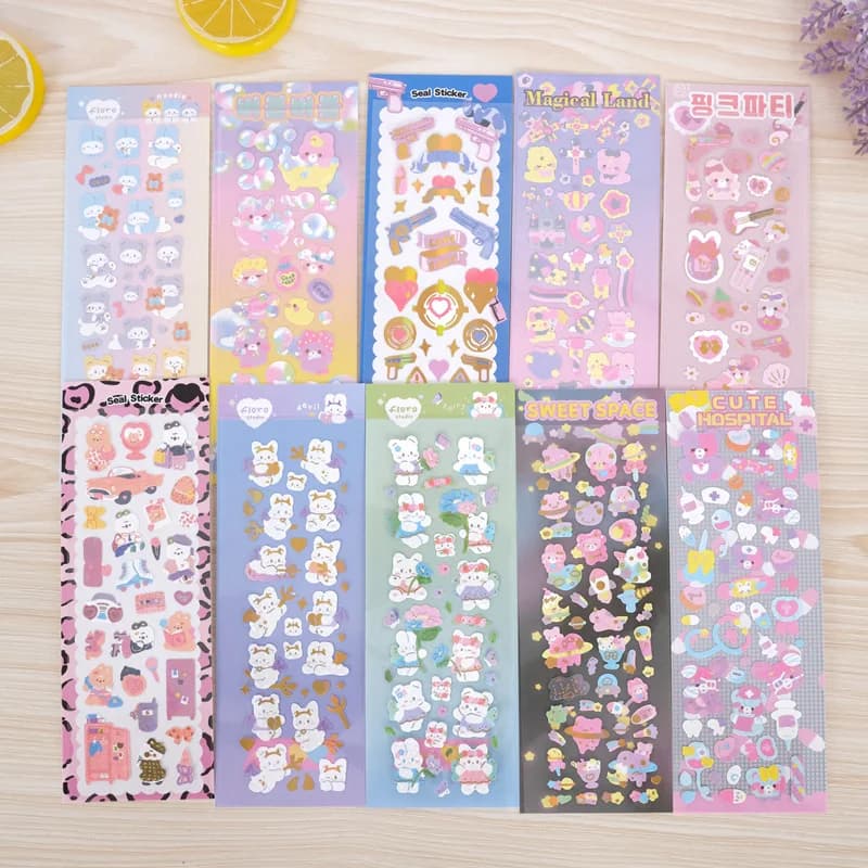 Skyscaponic BOBO Scrapbooking Stickers Journal Decor Lable Cute Kawaii Idol Stationery cartoline coreano Decor Sticker Suppli