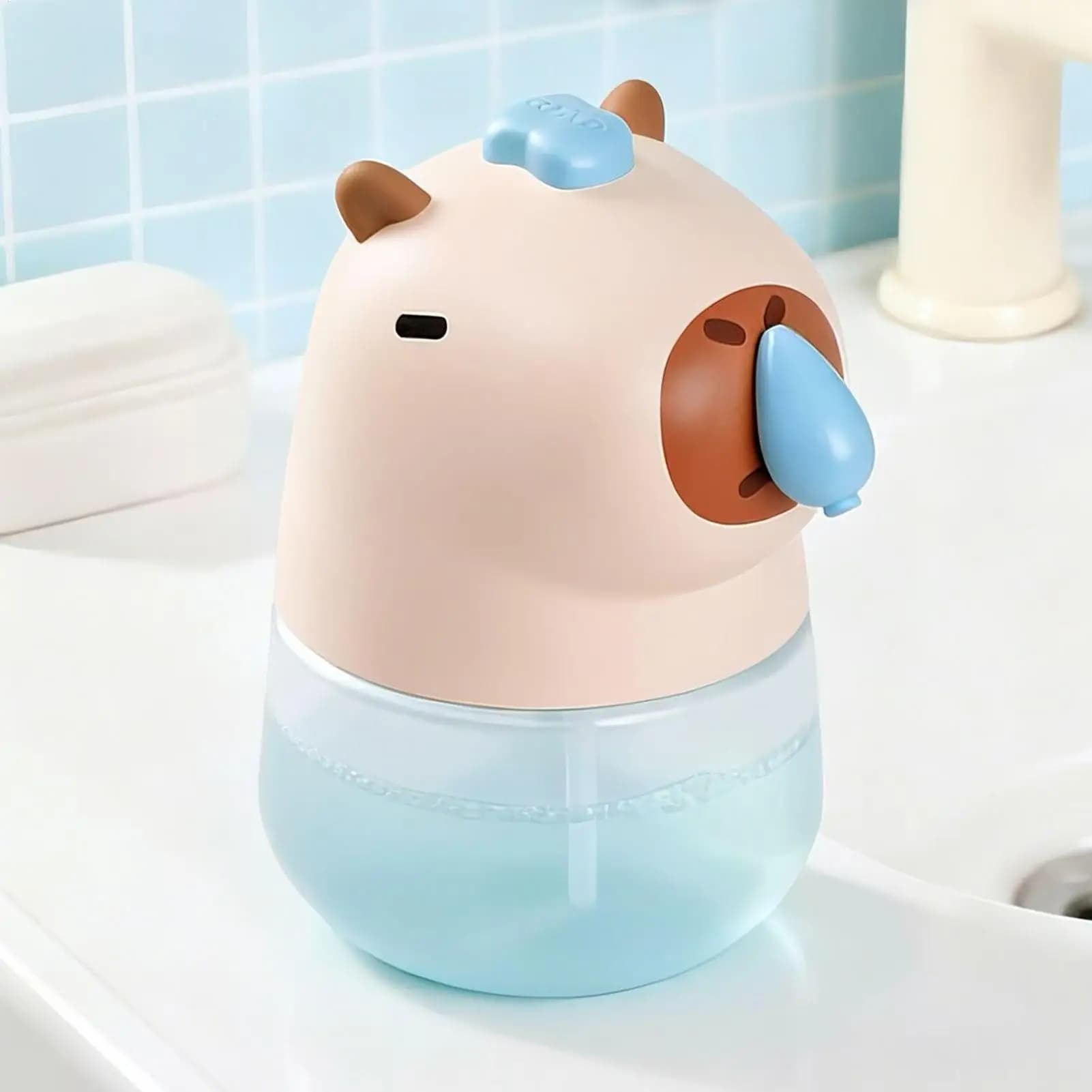 Dispenser di Sapone Automatico a Forma di Capibara, Senza Contatto, Impermeabile, per Bagno di Casa, Appartamento, Dormitorio