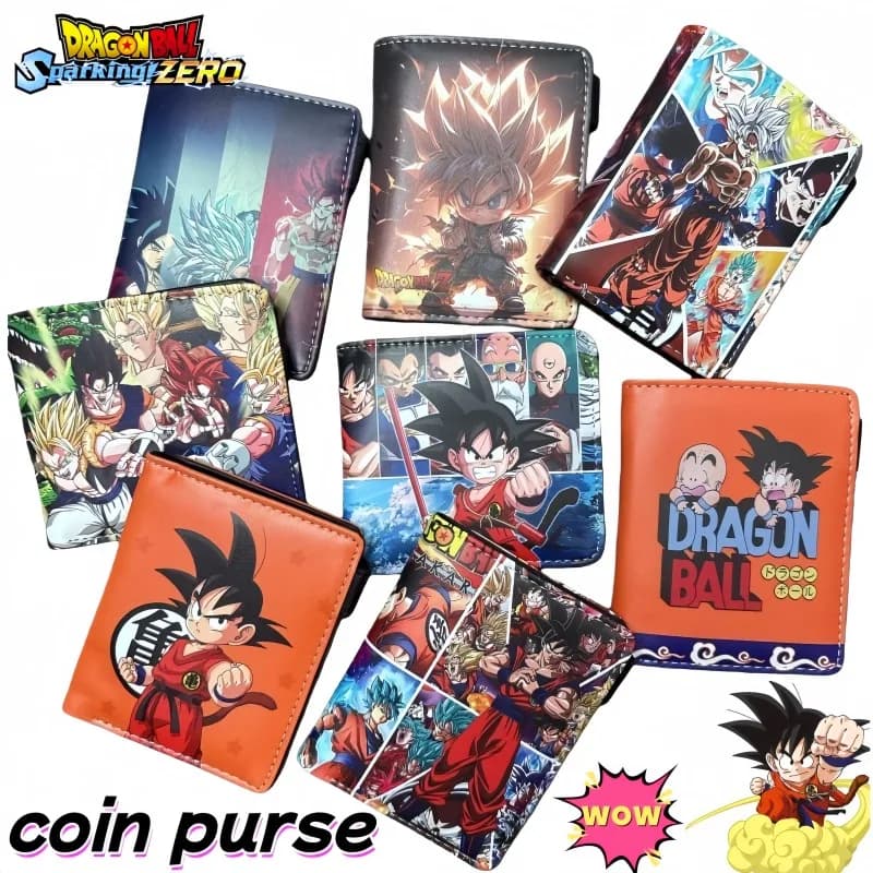 Dragon Ball Short Coin Purse Cartoon Anime Personalized Fashion Creative Print Student Card Holder Birthday Gift for Boys