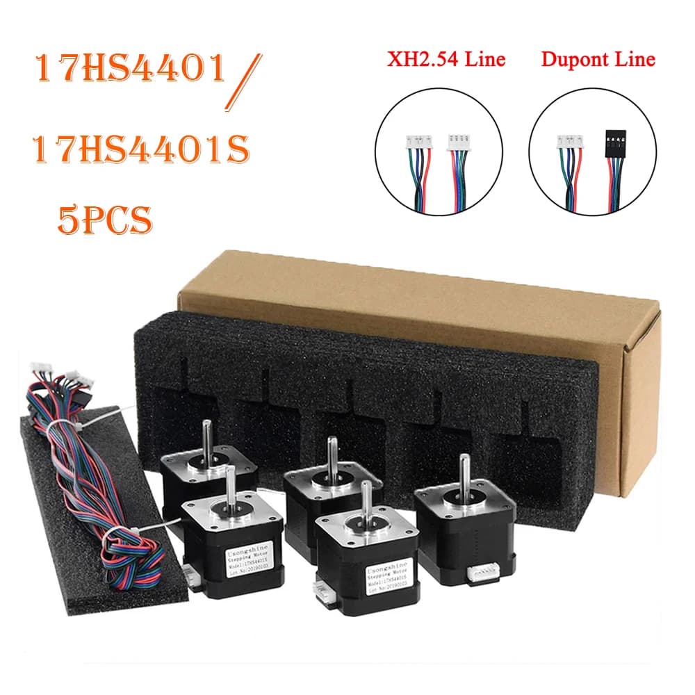 1/3/5pcs Nema17 Stepper Motor 17HS4401 17HS4401S 1.5A 42N.cm 42BYGH 4-lead For 3D Printer CNC Roter Laser Engraving Machine 3D