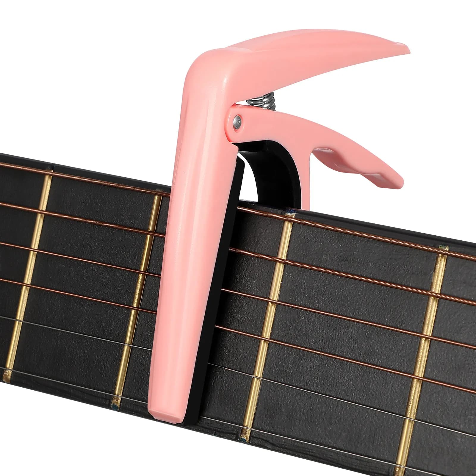 Capo Professionale per Ukulele in Lega di Zinco con Imbottitura in Silicone Rosa, Clip per Accordatore Acustico, Accessori per Ukulele