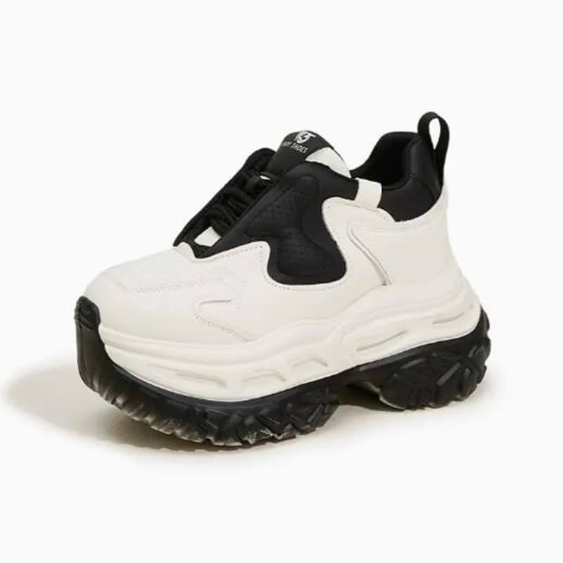 9CM Women Microfiber Leather Shoes New 2026 Spring High Platform Wedge Heels Casual Vulcanize Shoes Autumn Chunky Sneakers Woman