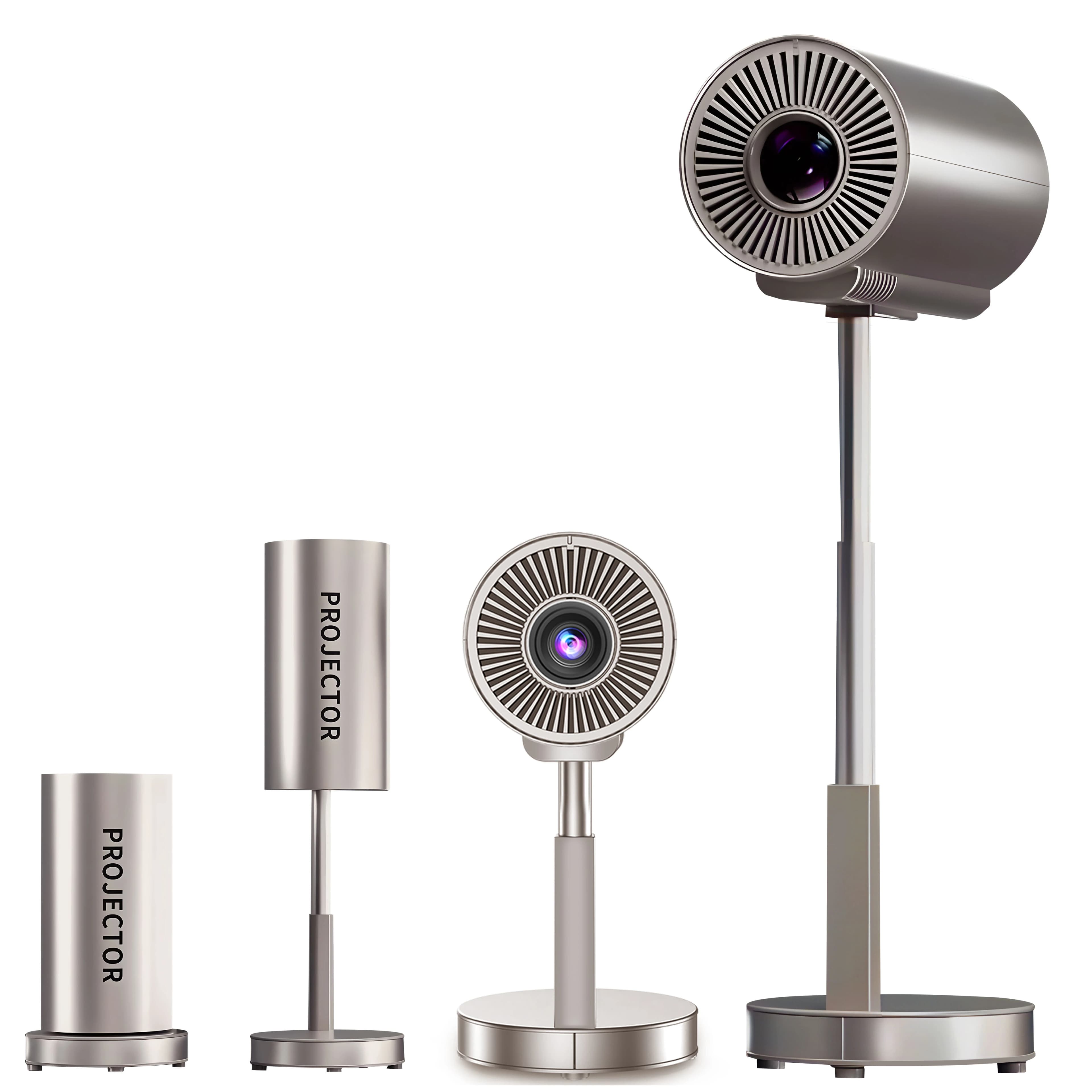 Proiettore Feelwow integrato 90 ° Regola la regolazione dell'altezza del supporto Supporto nativo 1080p 4K WiFi e Bluetooth Mini TS3