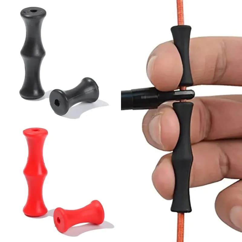 1Set caccia tiro con l'arco bersaglio ricurvo Bowstring Finger Guard Sever Soft Silicone Bow String Protector Gear Outdoor Shooting Sports