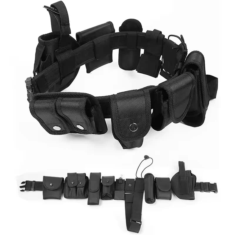 Set di attrezzature di sicurezza per lavori di allenamento con cintura tattica Marsupio impermeabile in nylon multifunzionale Set di dieci pezzi di accessori