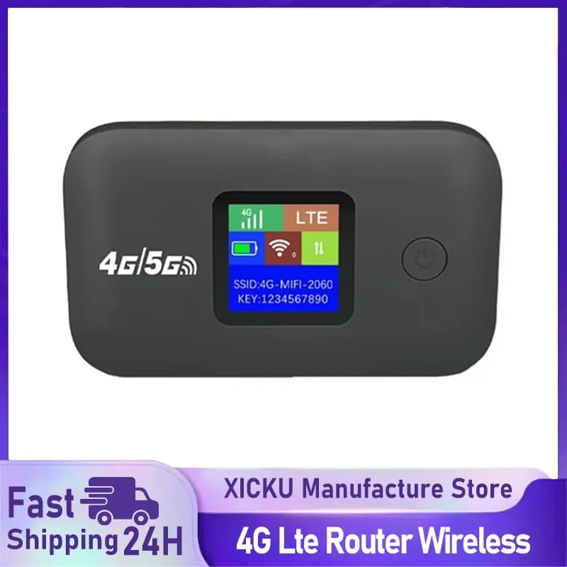 Router 4G Lte Wireless Wifi Modem Portatile Mini Hotspot Esterno Tascabile Mifi 150mbps con Slot per Scheda SIM Ripetitore 3000mAh
