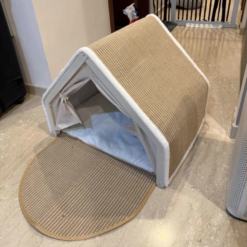 Cats for Cats for All Seasons with Tiragraffi in Sisal, Semi-Close Tent for Domestic Animals, Pele Bag in Pele Anti-Lo loss of Pelo, Spacious Villa for Cats