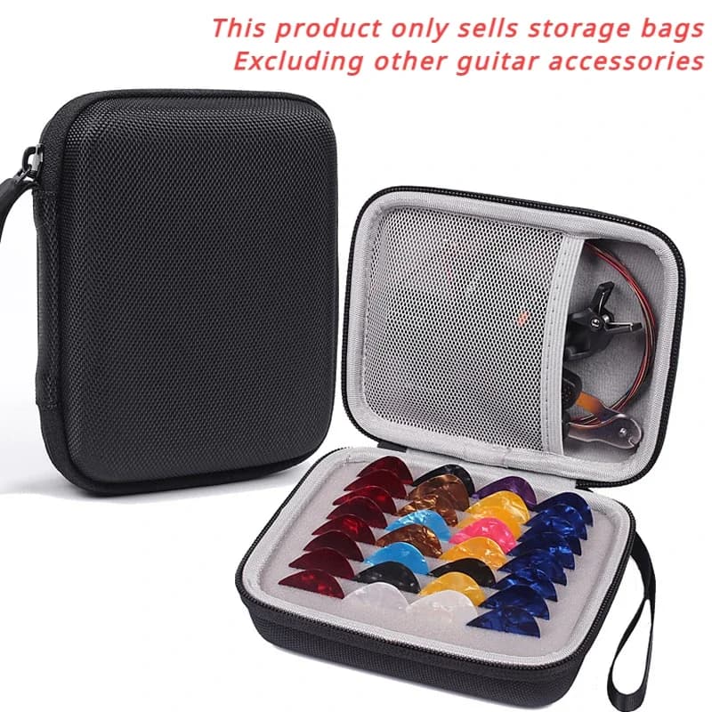 1 scatola di immagazzinaggio per plettro per chitarra EVA scatola per plettro per chitarra elettrica borsa per plettro per chitarra borsa di stoccaggio multifunzionale portatile