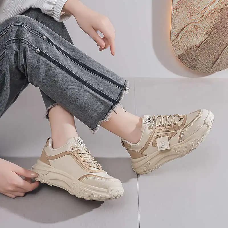 With Lacing Platformed Black Boot Woman Massive Sneakers Shoes Heel Moccasin Sports Kawaiis Sneackers New Fast Leisure