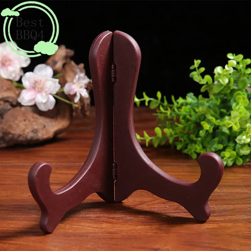 (BBQ4)Portable Display Stand Easel Plate Holder Picture Frame Photo Display Dish Rack Home Decoration