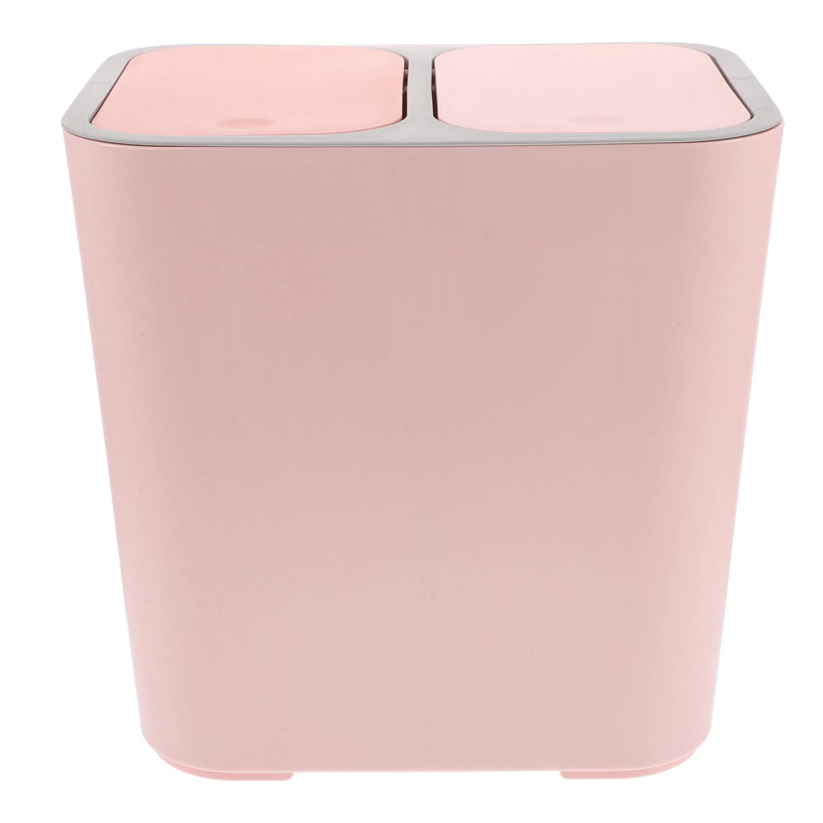 Bidone della spazzatura rosa a doppio scomparto Bidone dei rifiuti asciutti e bagnati resistenti per cucina Bagno Soggiorno Bidone della spazzatura Coperchio Bidone del riciclaggio