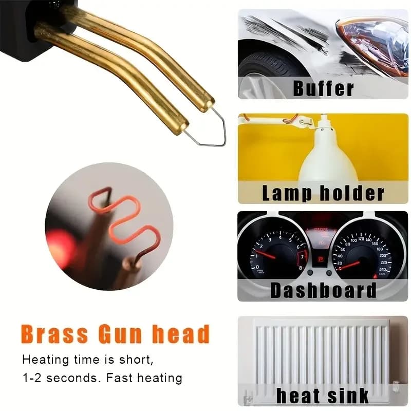 Kit 400 Pezzi Graffette per Saldatura a Caldo, Chiodi per Saldatura Plastica, Pistola per Riparazione Paraurti Auto, Graffette a Caldo Tipo S e M Piatti
