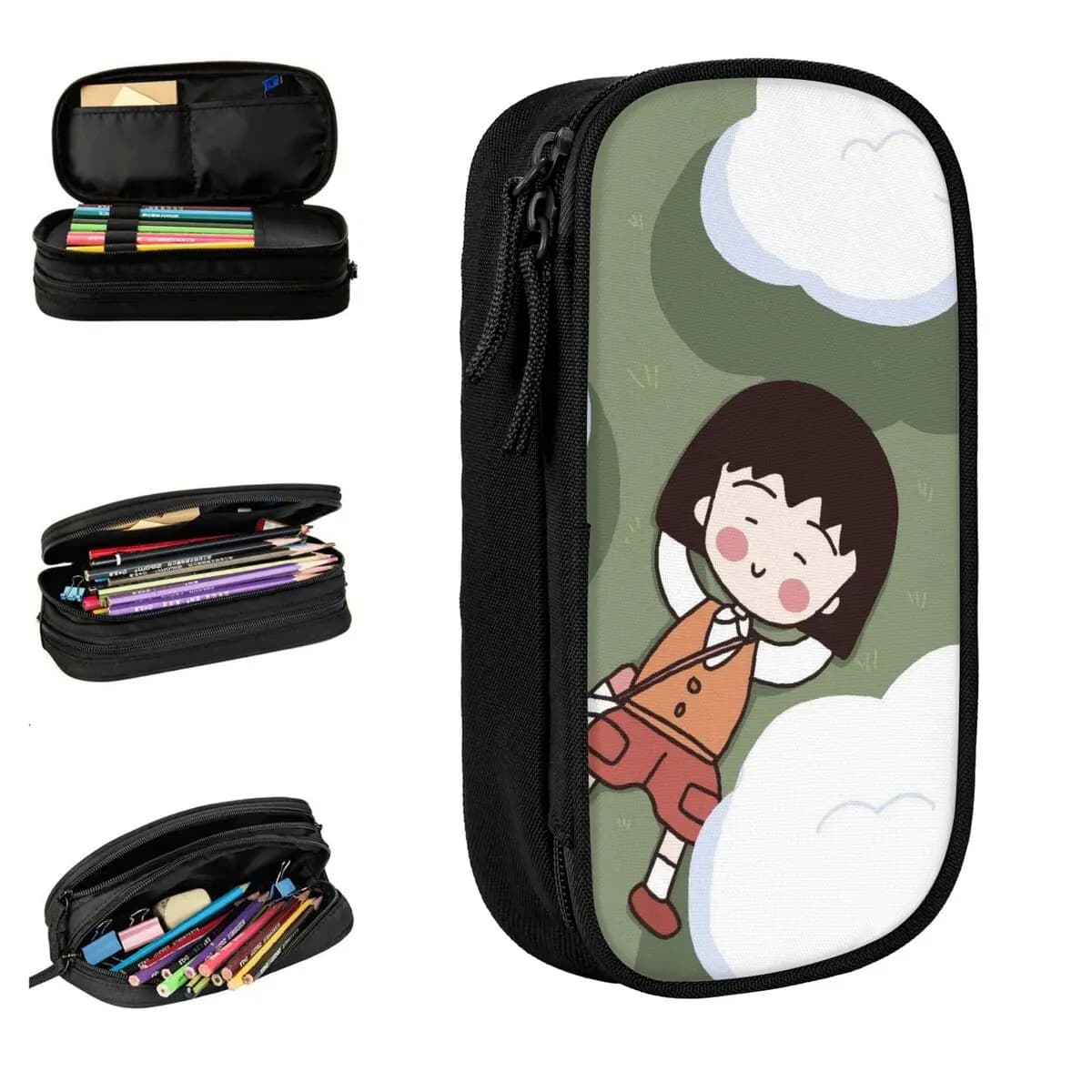 Anime Chibi Maruko Chan Astucci per matite Astucci per penne per ragazza Ragazzo Grandi borse portaoggetti Studenti Scuola Regalo di cancelleria