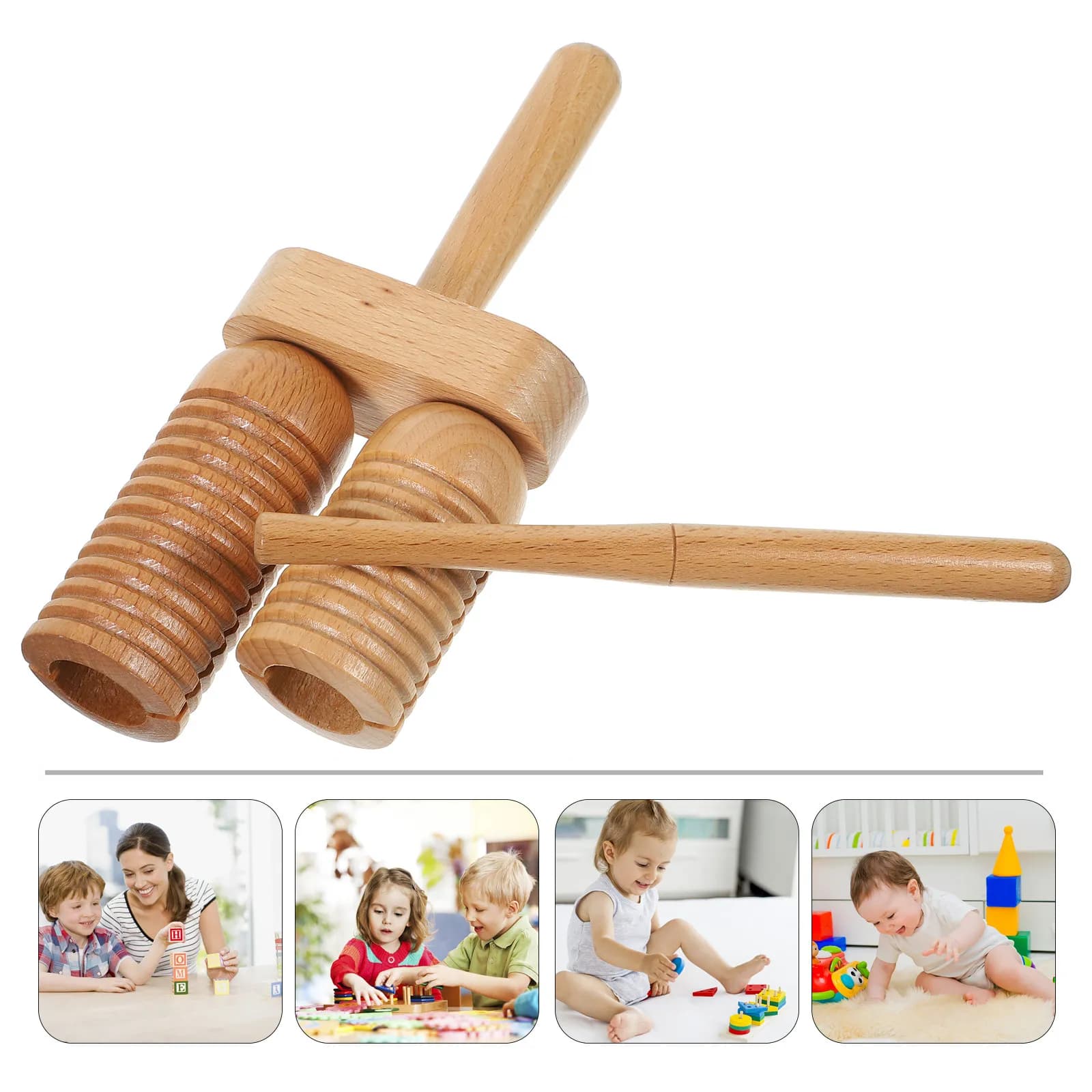 Strumento a percussione in legno, blocco ritmico in legno per bambini, principianti, eccellente fattura, facile da suonare, divertimento musicale