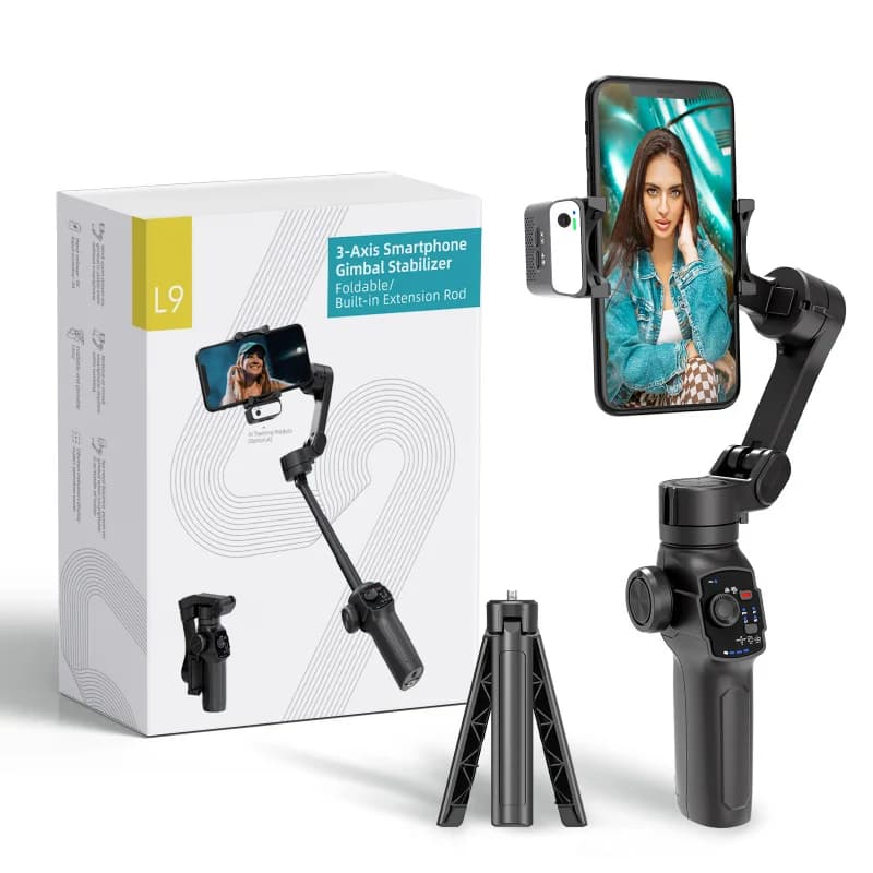 Stabilizzatore Gimbal portatile a 3 assi, treppiede telescopico per selfie stick, per telefono/smartphone, con tracciamento del volto e riprese video