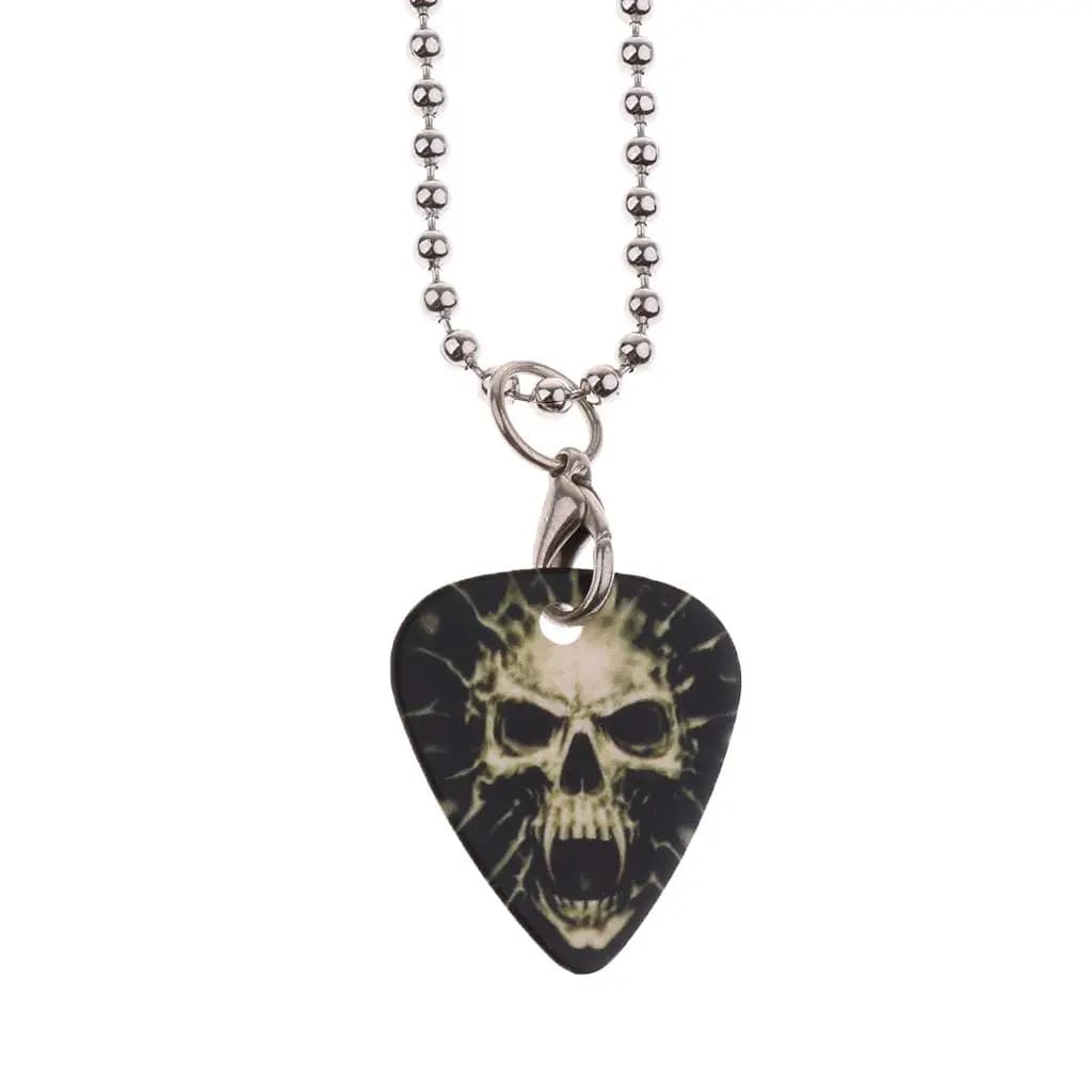 Guitar Pick Pendant Necklace Celluloid Ball Chain Acoustic Guitar Parts Accessory for Music Lover Gift