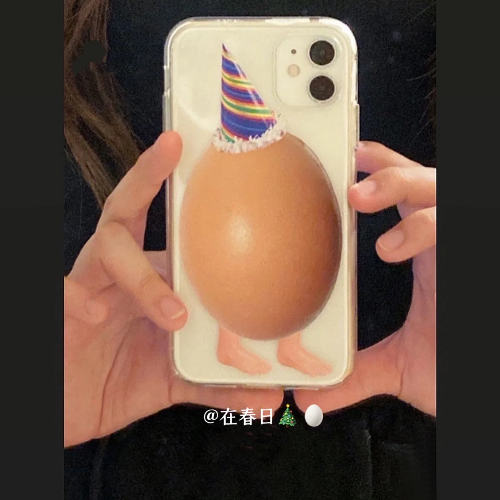 Korean Ins Christmas Hat Creative Egg Phone Case For iPhone 16 15 14 13 12 11 Pro XR X Max 7 8 Plus MINI Y2K Coverage