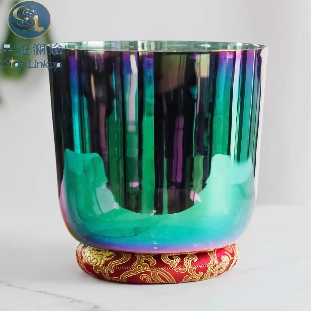 Star Linkup Hand Tuned Natural Quartz Crystal Singing Bowl for Meditation & Mindfulness, Spiritual Energy Balancing Relaxation Singing Bowl, Vibrational Chakra Therapy Percussion Musical Instrument, Ideal for Yoga Workout, Spiritual Rituals, Household