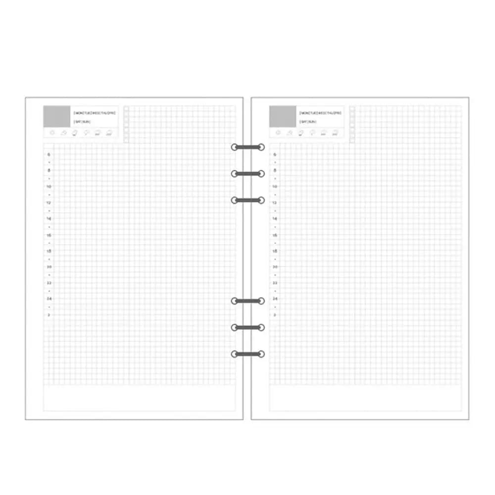Ricambio Fogli Interni per Agenda Settimanale Mensile A5 A6 A7, 45 Fogli, Pagine a Punti, Pagine a Righe, Pagine Interne per Quaderno, Fogli Sciolti, Ricambio Carta