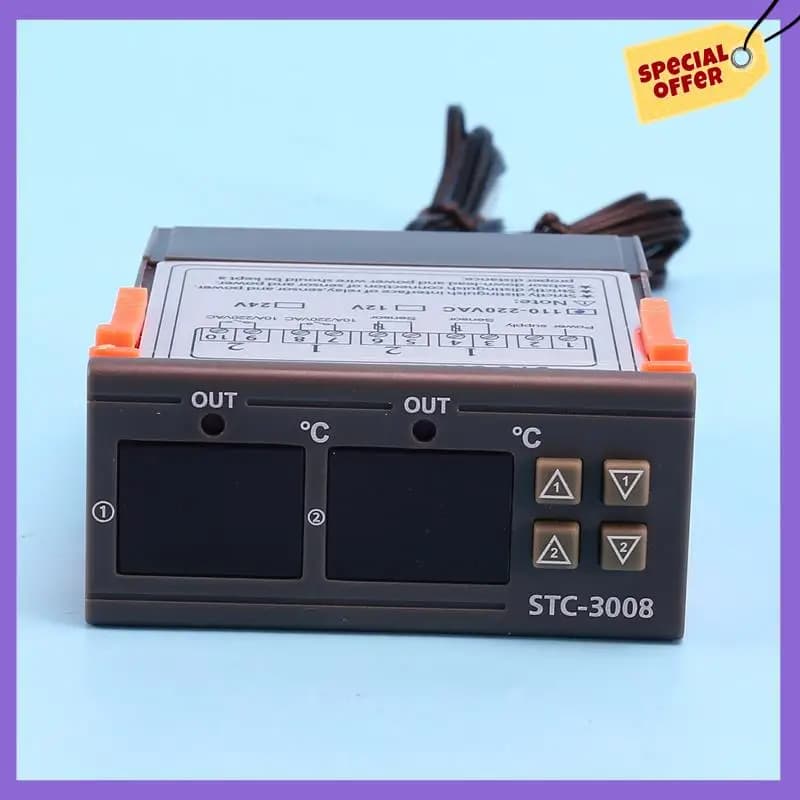 -A96Z 4X Stc-3008 110-220V Doppio termostato digitale Regolatore di temperatura per incubatore Termostato Igrometro Deumidificatore