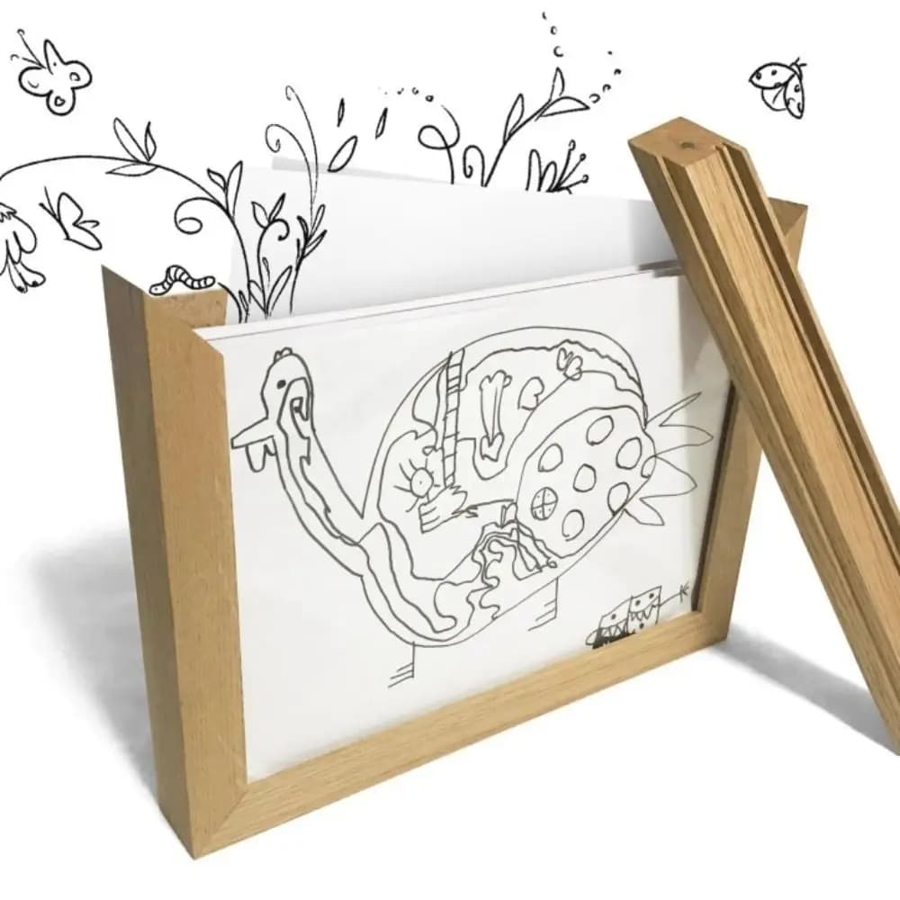 Creative Wall Decoration Wooden Kids Art Frame Changeable Rotatable Photo Frame Family Portraits Memorial Picture Frame Kids