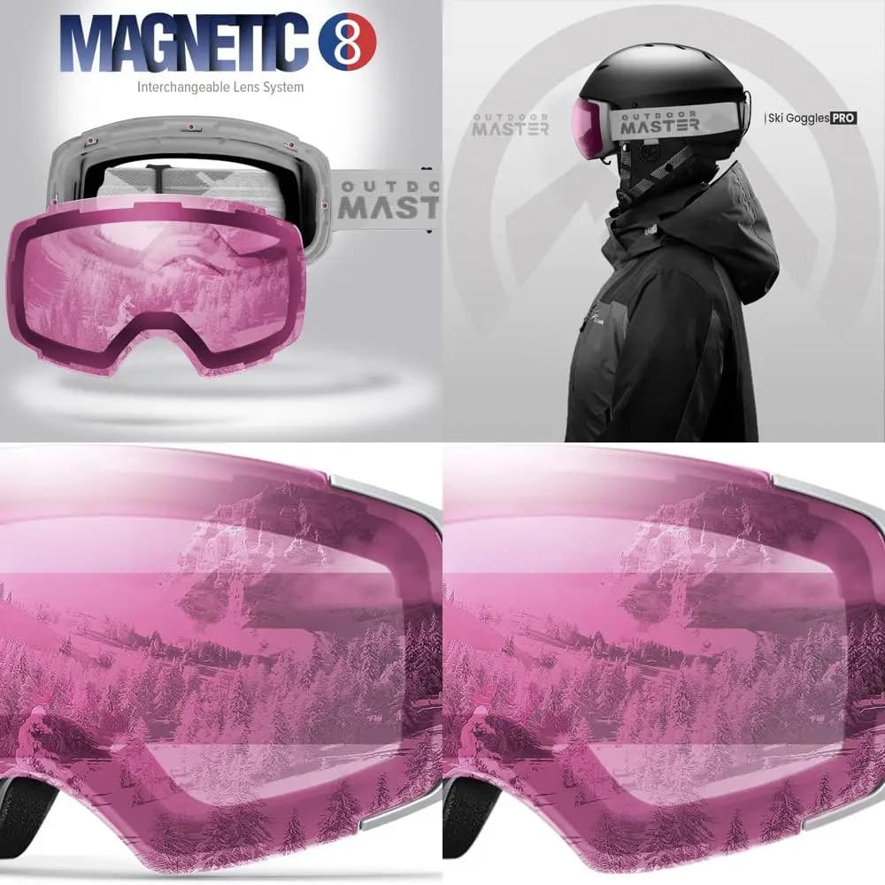 Occhiali da sci senza montatura con lenti intercambiabili e protezione UV400 al 100% per uomo e donna