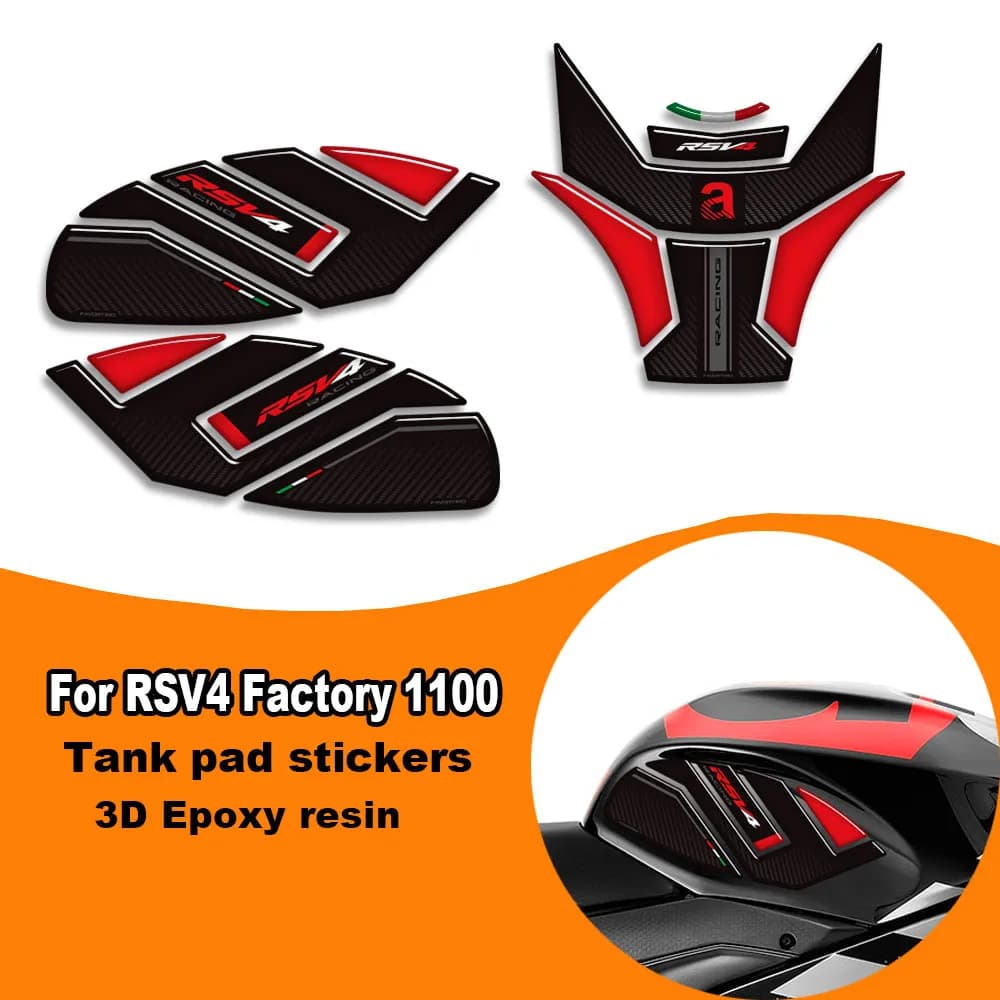 Per Aprilia RSV4 Factory 1100 Kit di protezione decalcomanie adesivi serbatoio moto Resina epossidica 3D