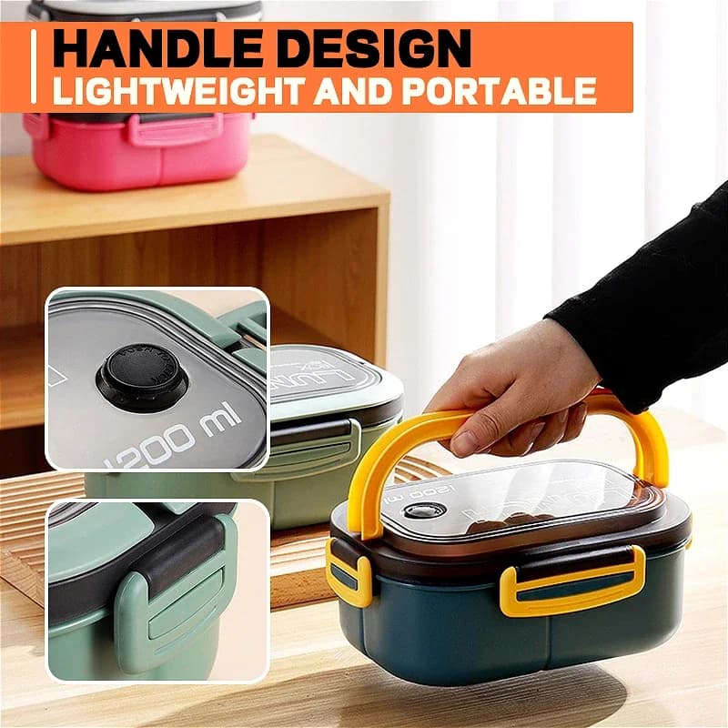 Bento Box a letto matrimoniale, scatola per il pranzo giapponese per microonde, contenitore per alimenti con vano per pasti con riduzione del grasso per impiegati