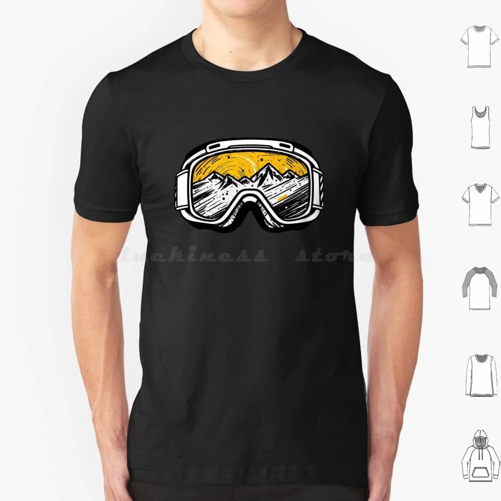 Occhiali da sci, snowboard, regali per snowboard T Shirt Big Size 100% cotone Sciier Bianco Hobby Sci Occhiali da sci