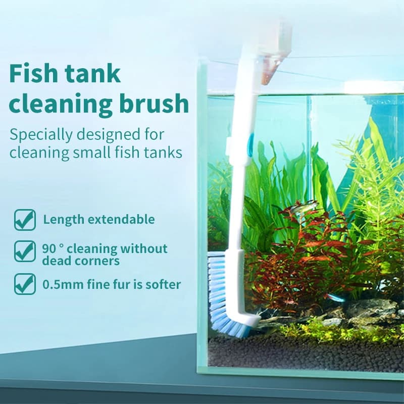 Spazzola per la pulizia delle alghe dell'acquario scalabile spazzola in Nylon detergente per angoli dell'acquario serbatoio di pesce strumenti per la pulizia delle macchie accessori per la casa