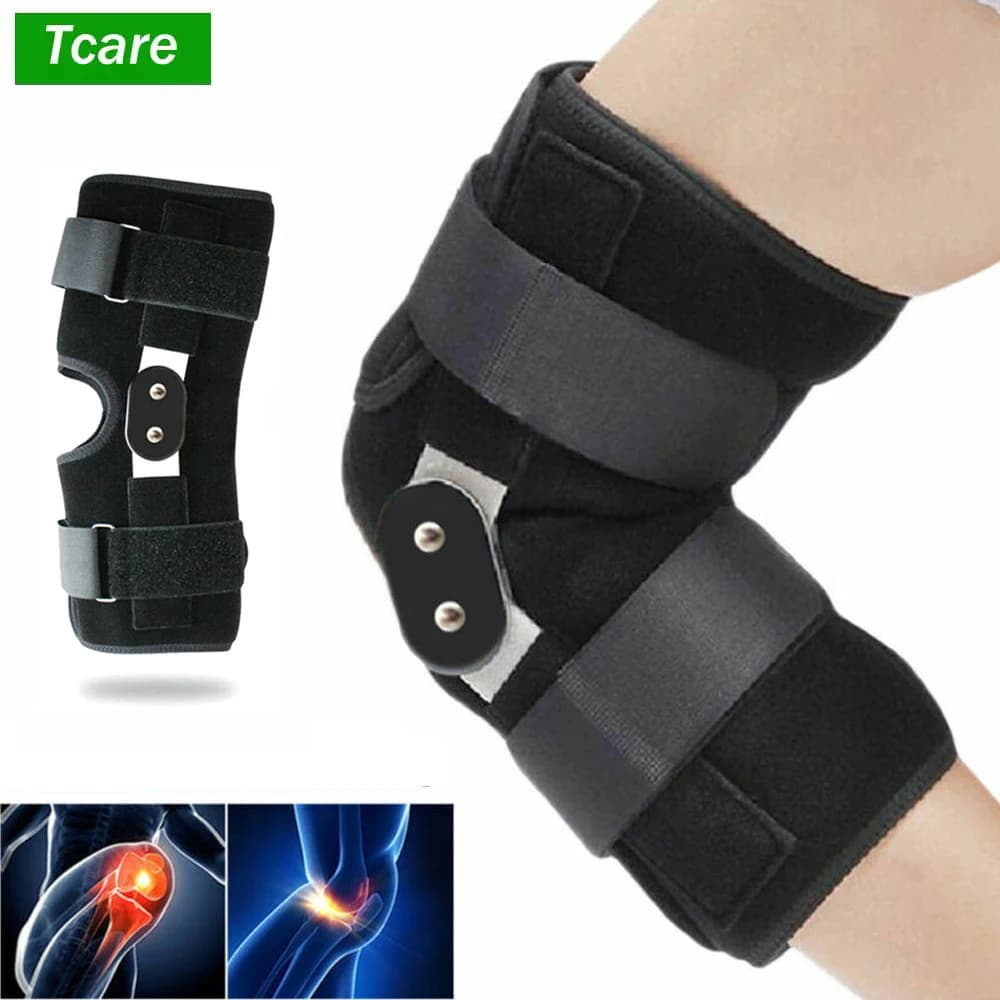Tcare Ginocchiera pressurizzata regolabile Supporto per ginocchio con stabilizzatori laterali per ausilio alla recupero Tendine rotuleo Artrite Basket