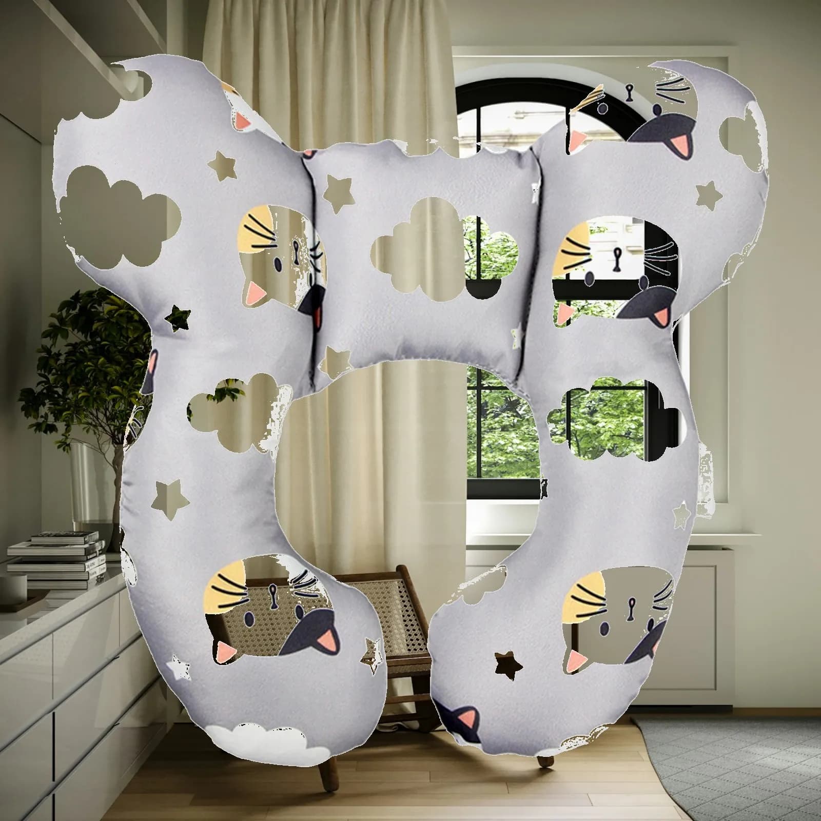 U Shaped Infant Neck Pillow Soft Cotton Flannel Headrest Travel Nursing Support Cushion for Newborn Car Seat