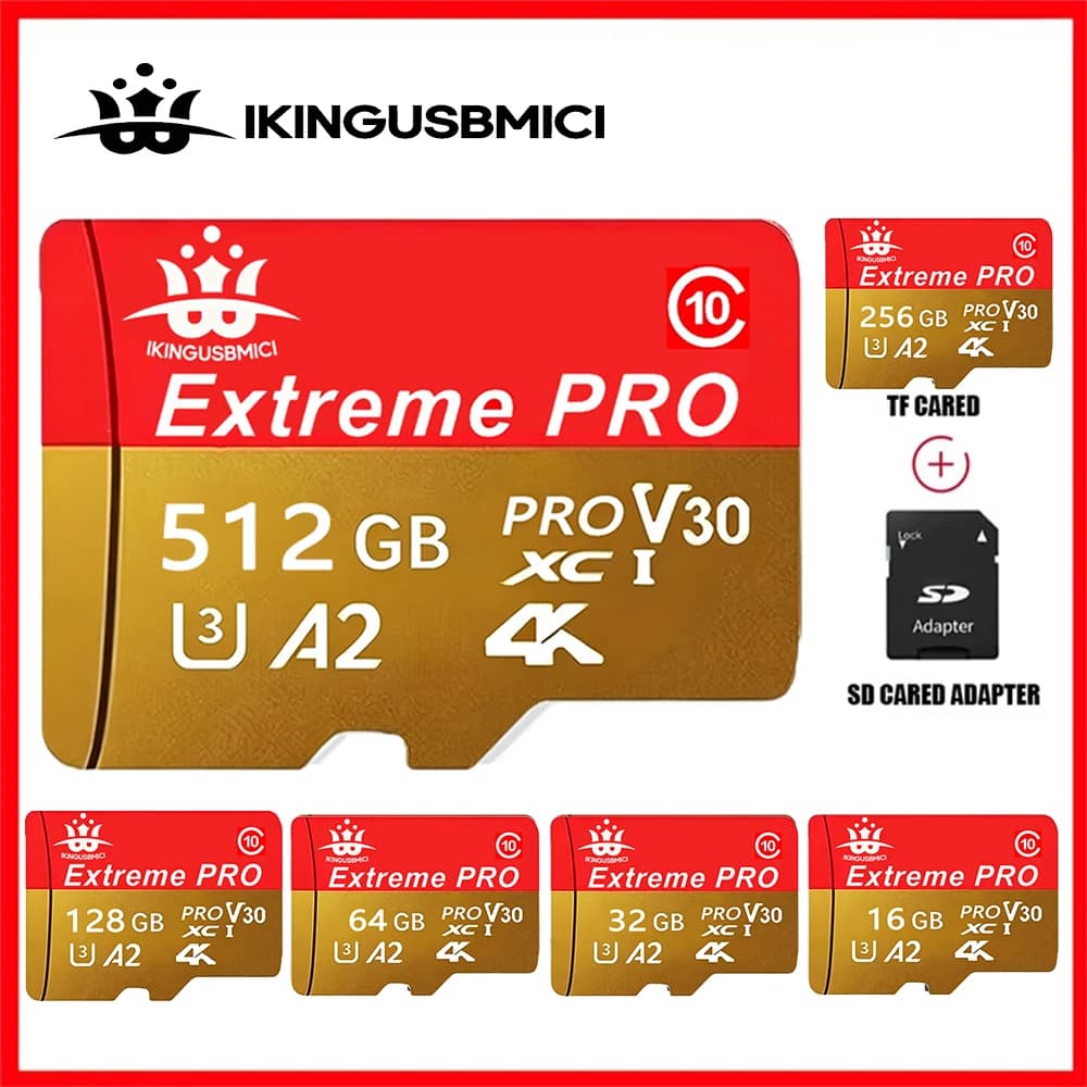 Micro SD Card Class 10 High Speed 512GB Ultra-HD 4K Vi deo 256GB A2 TF Flash Memory Card for Xiaomi Camera Phone Drone