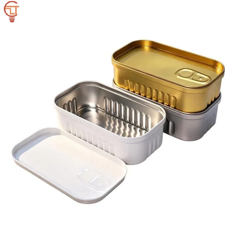 Sardine Can Shaped Storage Tin Box Space-Saving Small Storage Organizer for Closet Hair Accessories Socks Household Sundries