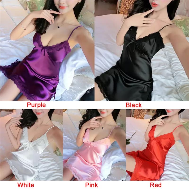 Abito da notte in seta da donna, camicia da notte, camicia da notte, indumenti da notte sexy, camicia da notte, abito da notte in seta, lingerie sexy da donna