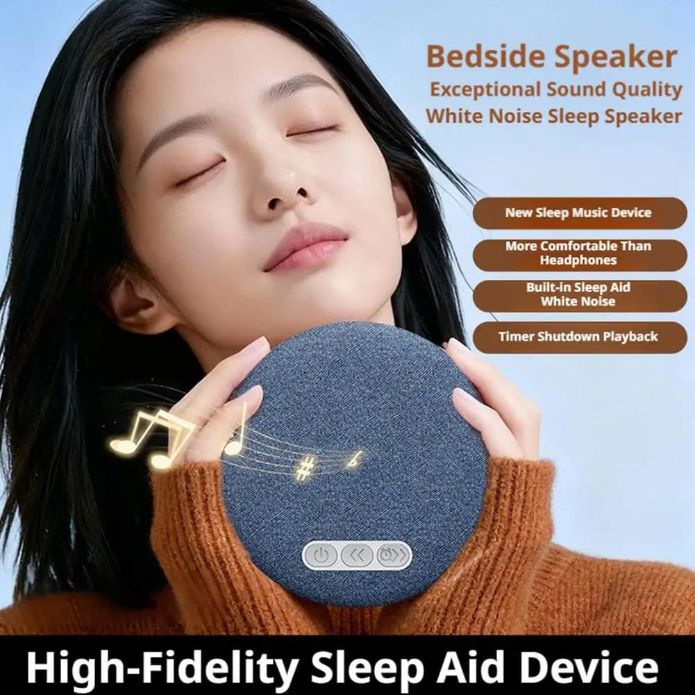 Altoparlante per Suoni Rilassanti da Comodino, Connessione Bluetooth, Rumore Bianco, Musica, Timer di Spegnimento, Lunga Durata della Batteria