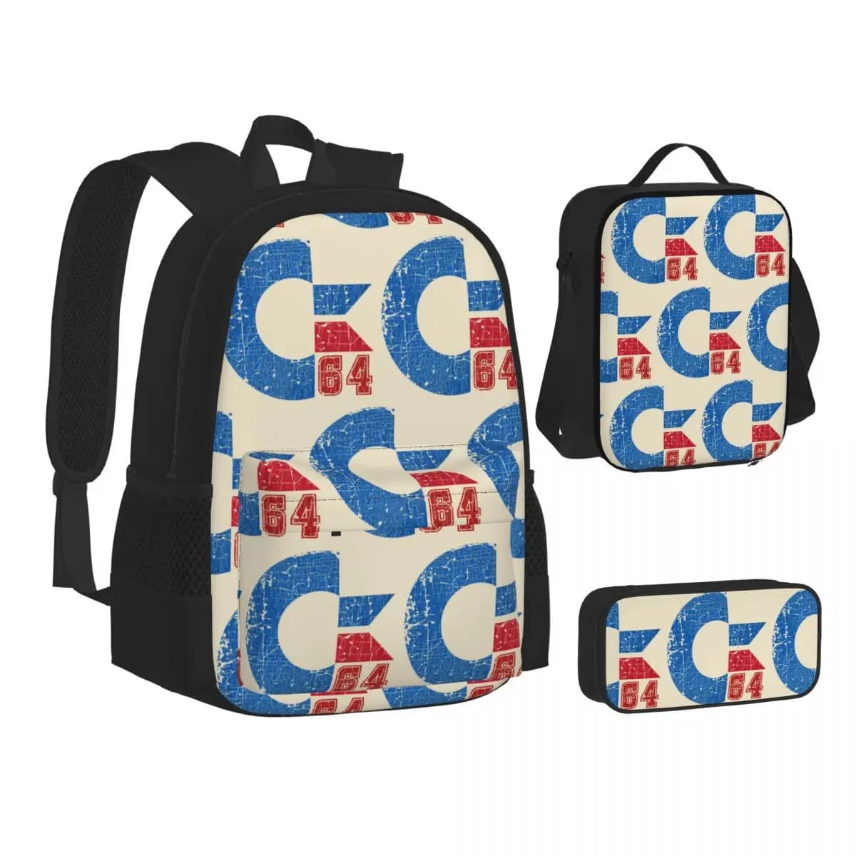 Commodore Circuits Amiga Logo Zaini per studenti Borsa per libri Borse da scuola Zaino per bambini Borsa per il pranzo Borsa per penne Set da tre pezzi