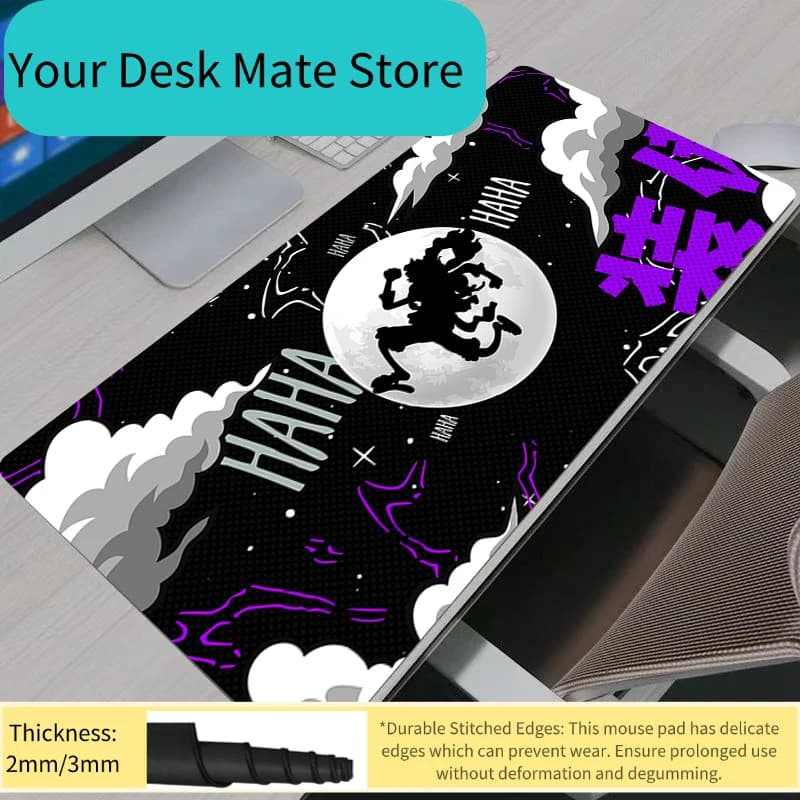 Tappetini per Mouse da Gaming One Piece Luffy con Silhouette Lunare, Grande Tappetino da Scrivania Anime