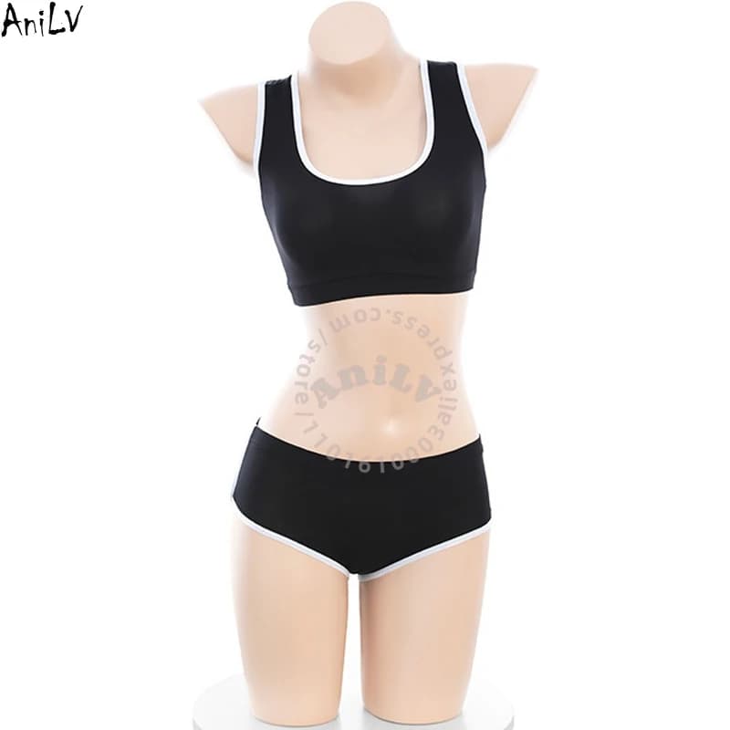 AniLV Japanese School Student Sport Uniform Cheering Squad Outfits Swimsuit Cosplay Costume
