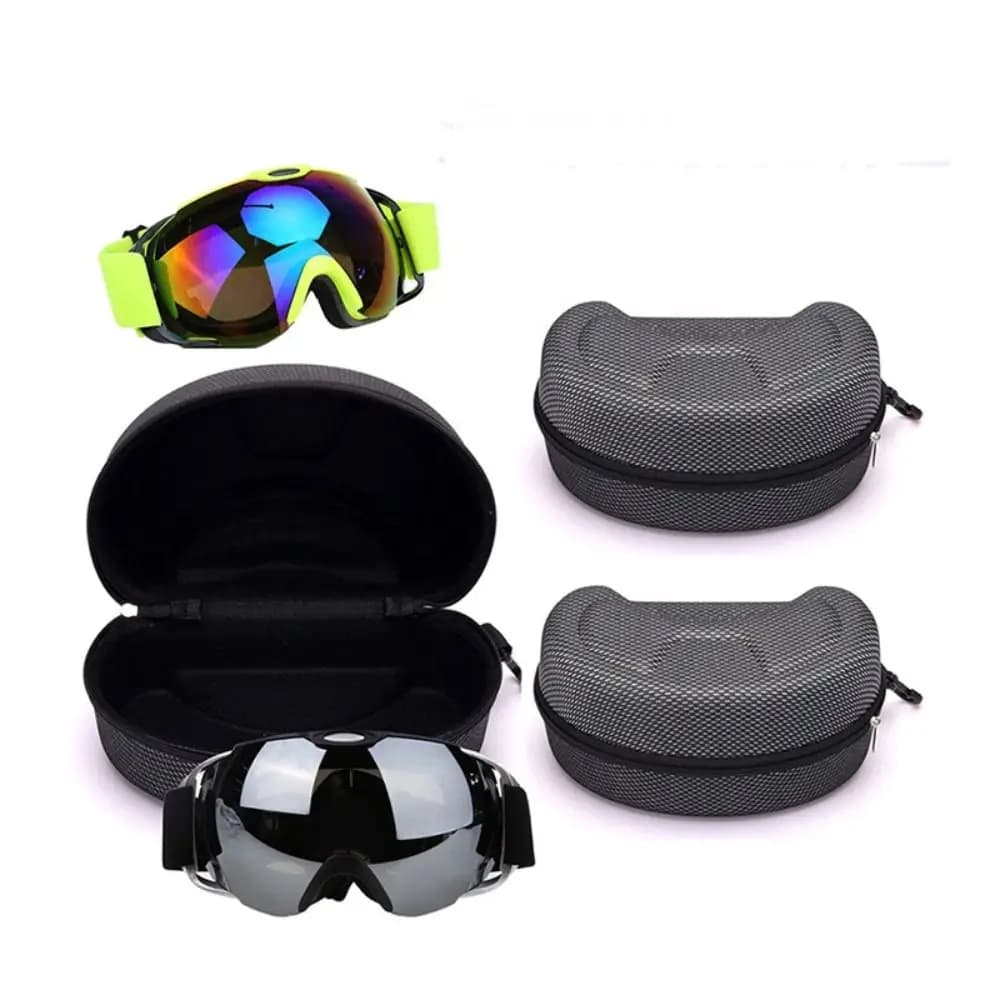 Custodia per occhiali da sci portatile anti-shock Custodia rigida con cerniera Custodia protettiva per occhiali Scatola portaoggetti per occhiali impermeabile
