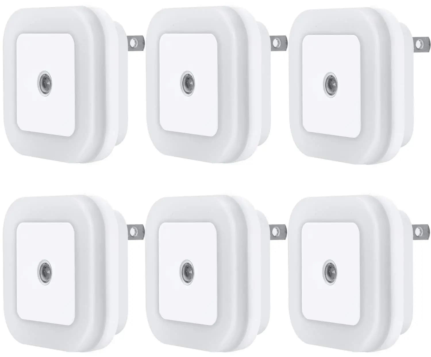 LED Night Light with Smart Dusk to Dawn Sensor, 0.5W Plug-in, 6-Pack for Hallway Bathroom Bedroom