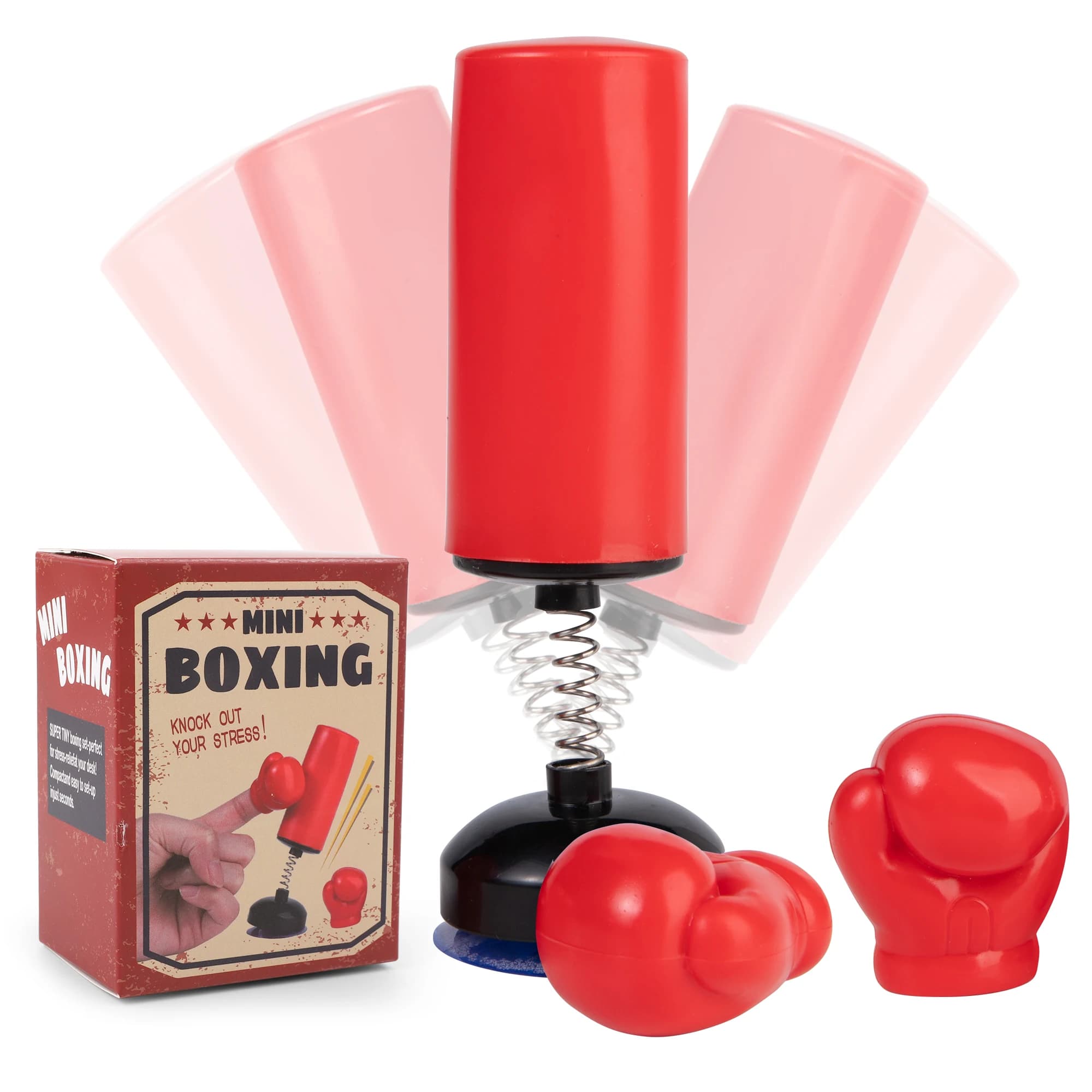 Mini Boxing Bag Set with 1 Punching Bag and 2 Gloves, Desktop Boxing Stress Relief Gift for Adult Cool Mini Stuff Desk Decoratio