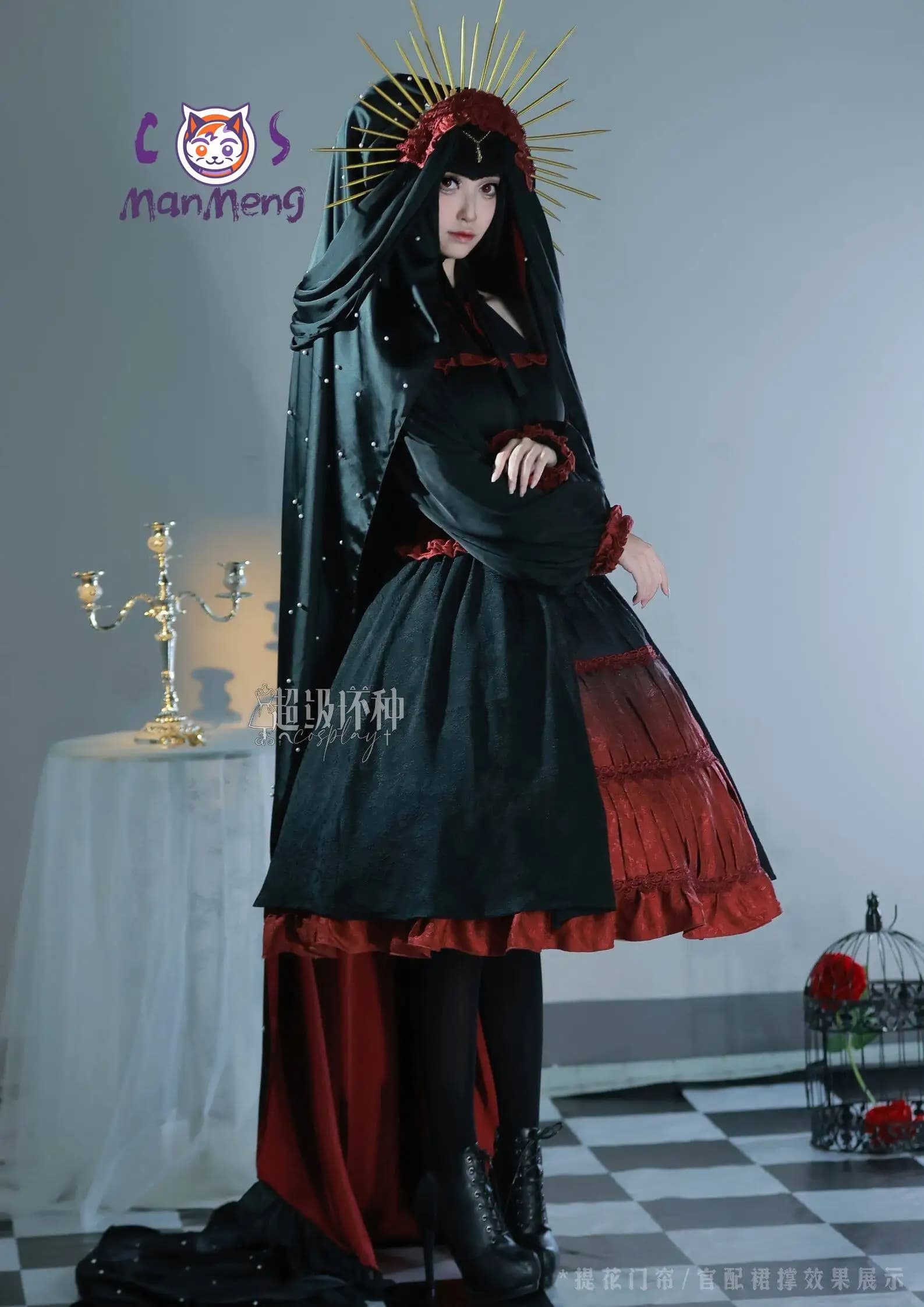 Costume Cosplay Anime Danganronpa Celestia Ludenberg Yasuhiro Taeko - Abito Gotico Splendido per la Gala del Festival di Primavera del 10° Anniversario
