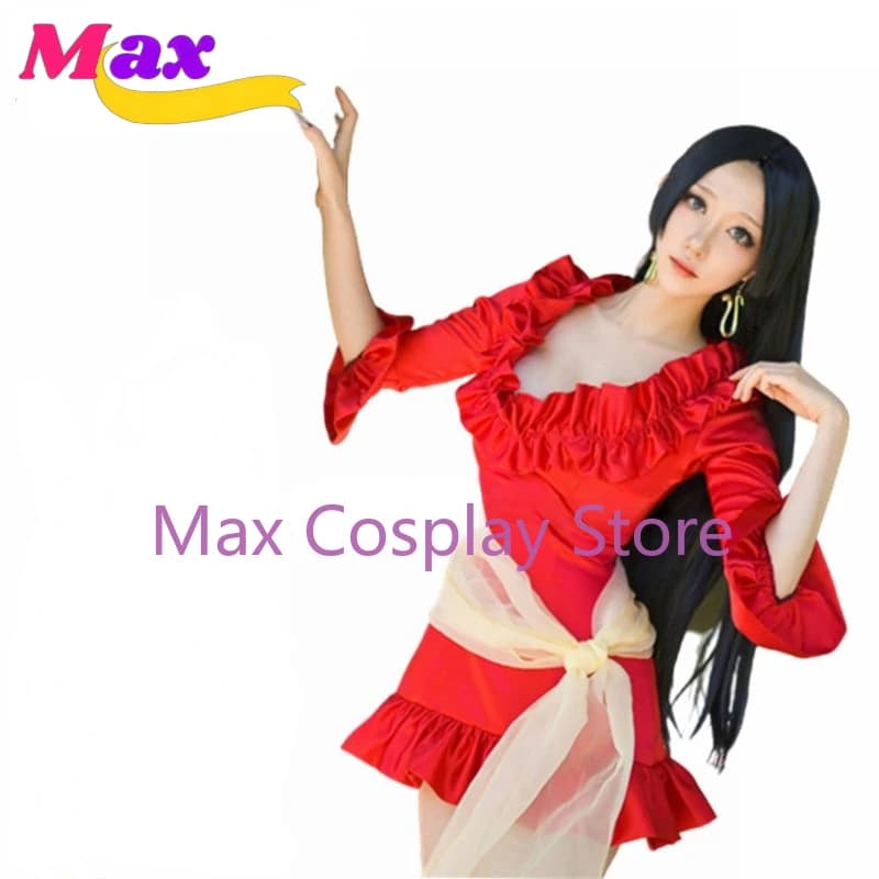 Max Anime Boa Hancock Abito rosso sexy Costume cosplay Costumi di Halloween