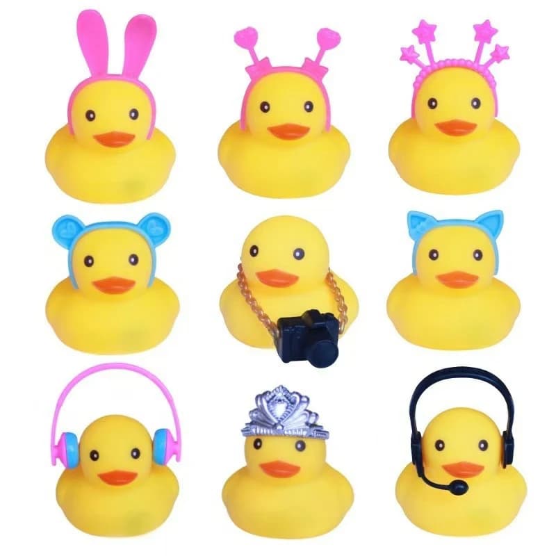 10 pezzi accessori per anatre in gomma accessori per mini bambole accessori in miniatura sfusi per mini bambola di anatra in gomma accessori per anatre giocattolo